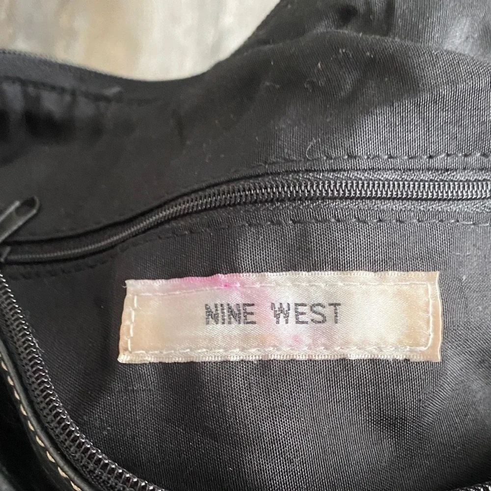 Nine West Black Shoulder Bag with Metallic Details